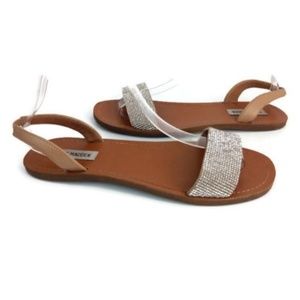 Steve Madden Women's Beige Slingback Sandals Sz 10